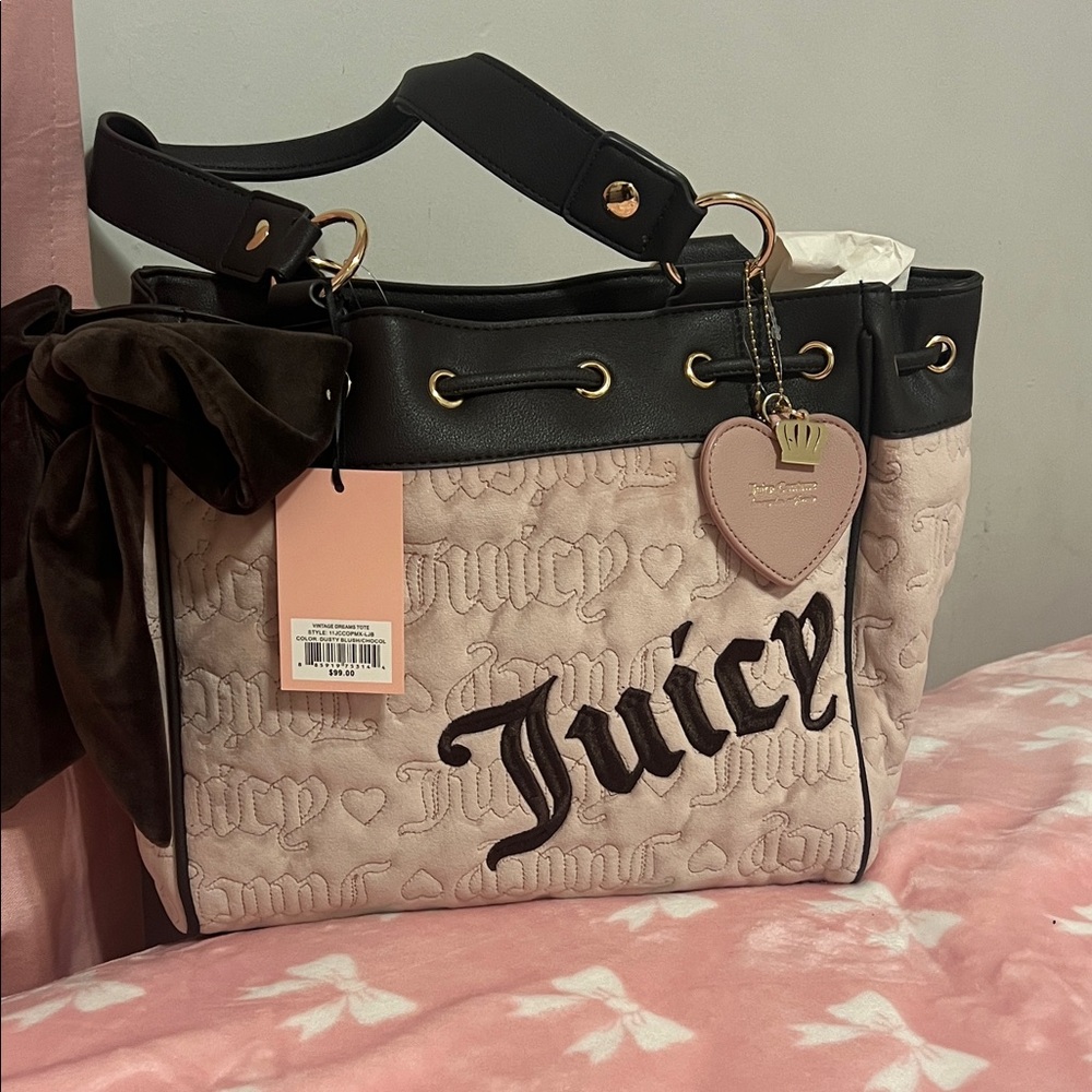 Juicy Couture Black and Cream Tote Bag